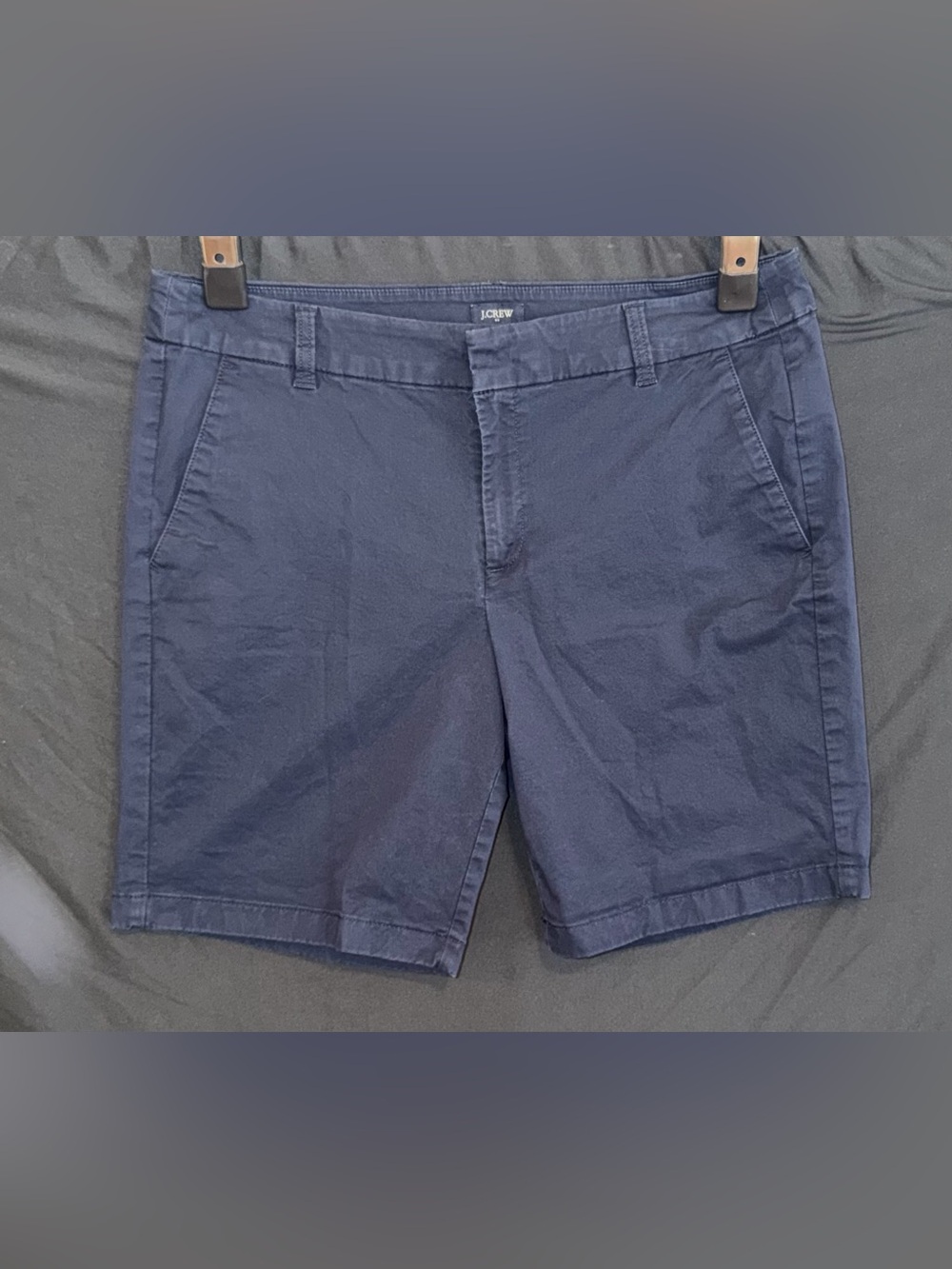 J. Crew RE-IMAGINED Size 12 Navy Blue Bermuda Shorts Stretch Cotton Preppy